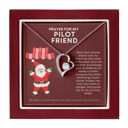 JGF Jewelry Gifts for Family Aviation Pilot Gifts for Women Cute Heart Necklace