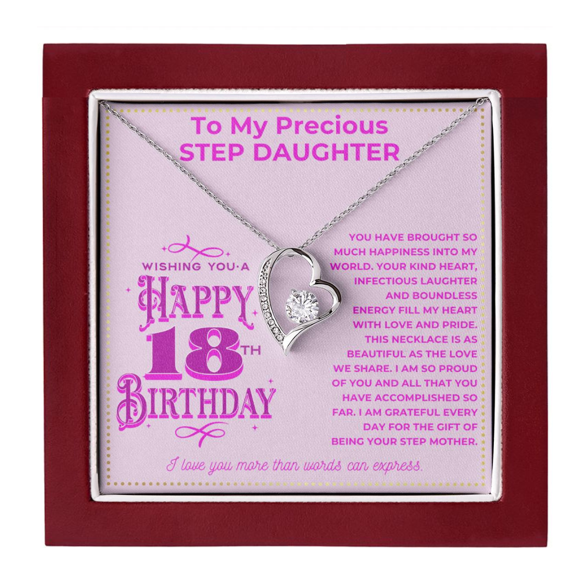 JGF Jewelry Gifts for Family Birthday 18 Year Old Girl Step Daughter