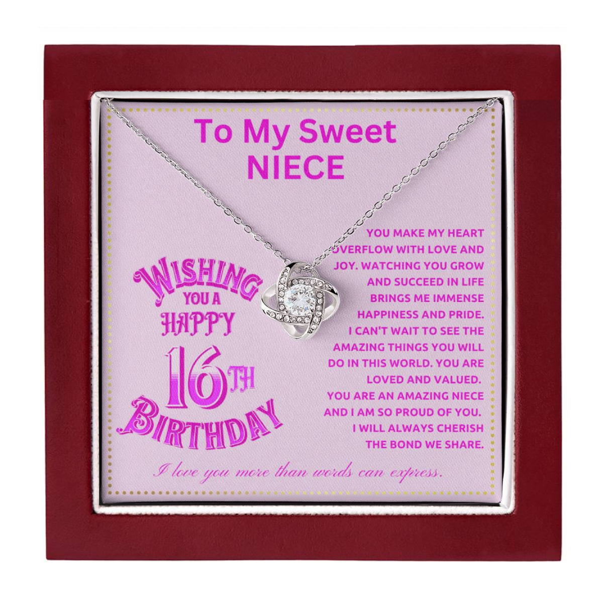JGF Jewelry Gifts for Family Happy 16th Birthday Card For Niece From Aunt