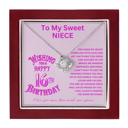 JGF Jewelry Gifts for Family Happy 16th Birthday Card For Niece From Aunt