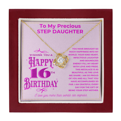 JGF Jewelry Gifts for Family Step Daughter Sweet 16 Birthday Card
