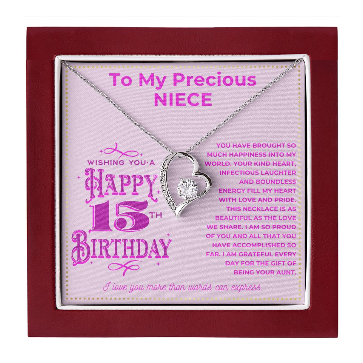 JGF Jewelry Gifts for Family To My Niece Necklace For 18th Birthday From Aunt