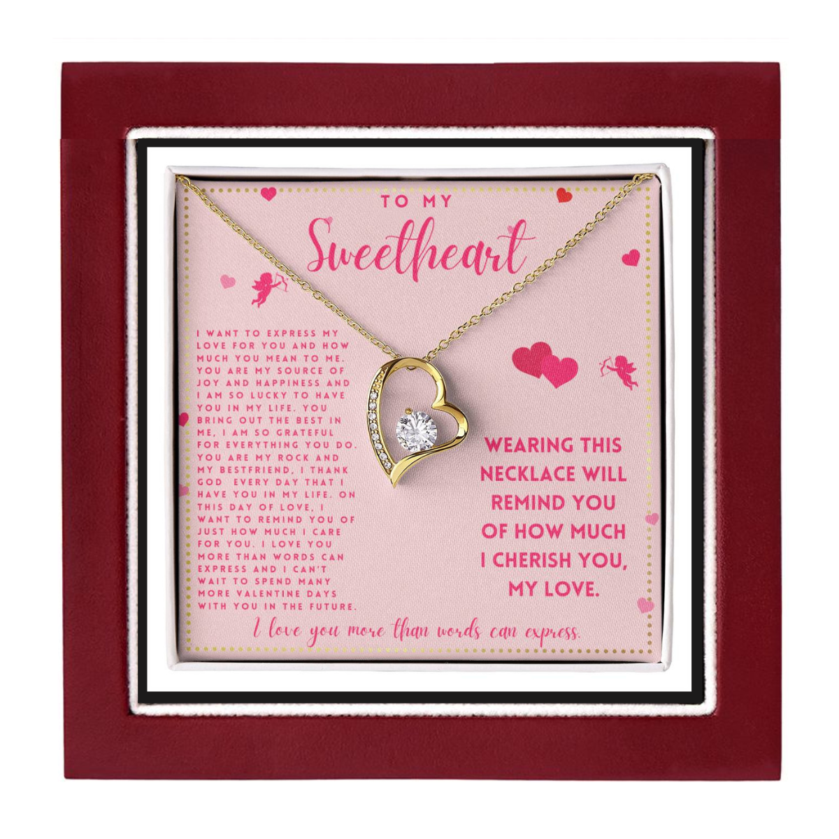 JGF Jewelry Gifts for Family Happy Valentine To My Future Wife Necklace