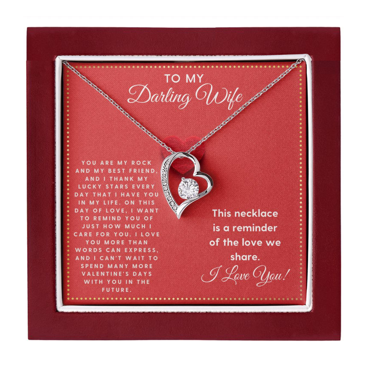 JGF Jewelry Gifts for Family To My Darling Wife Necklace for Valentine's Day