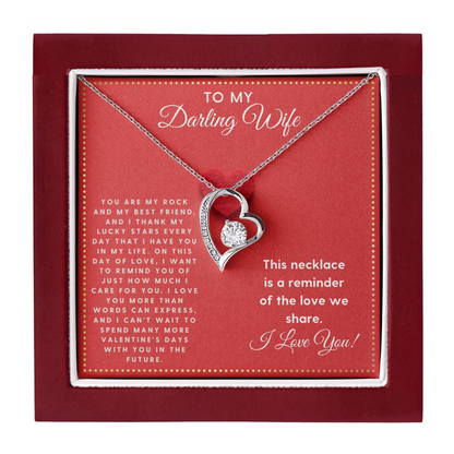 JGF Jewelry Gifts for Family To My Darling Wife Necklace for Valentine's Day