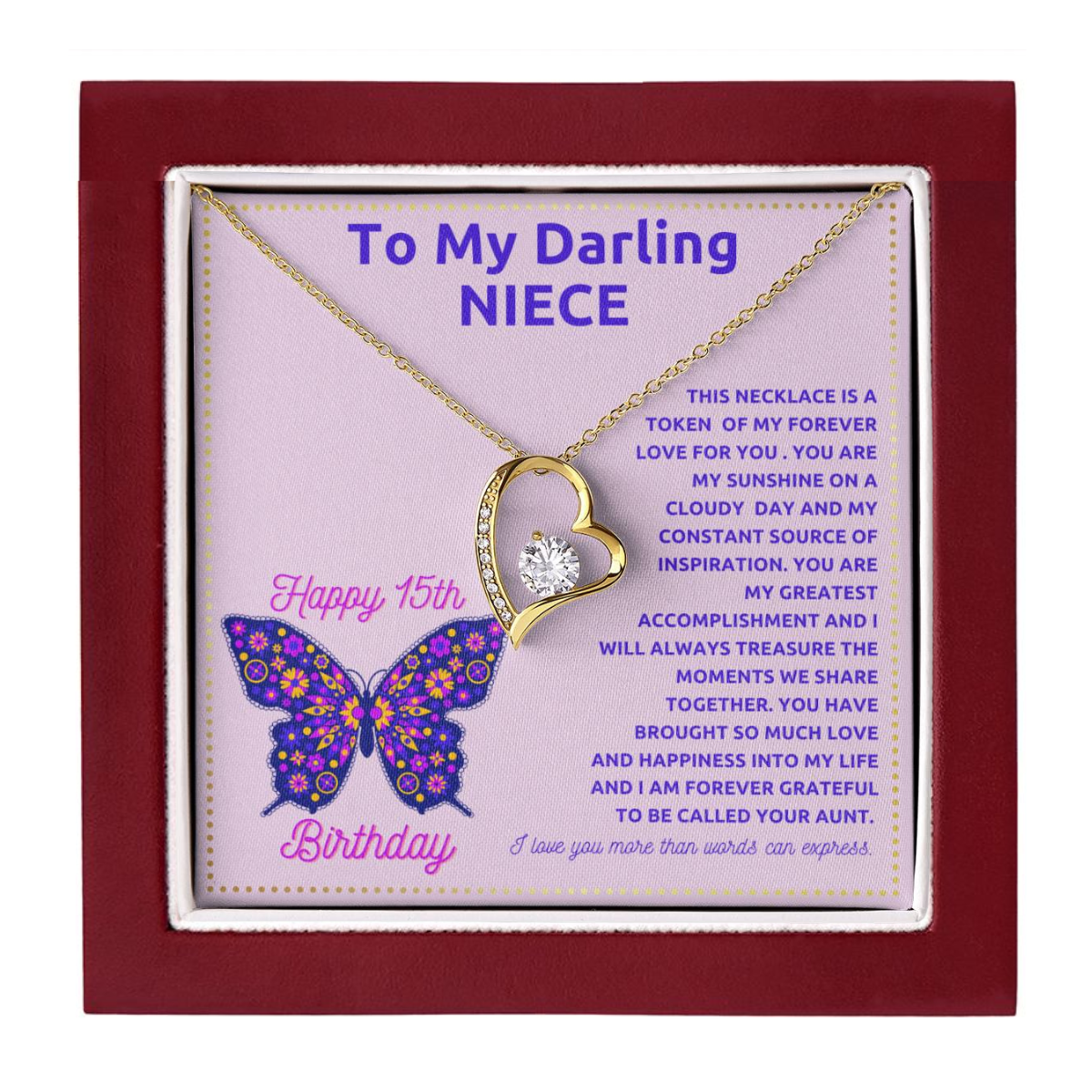 JGF Jewelry Gifts for Family Happy Birthday 15th Niece For Teen Girls