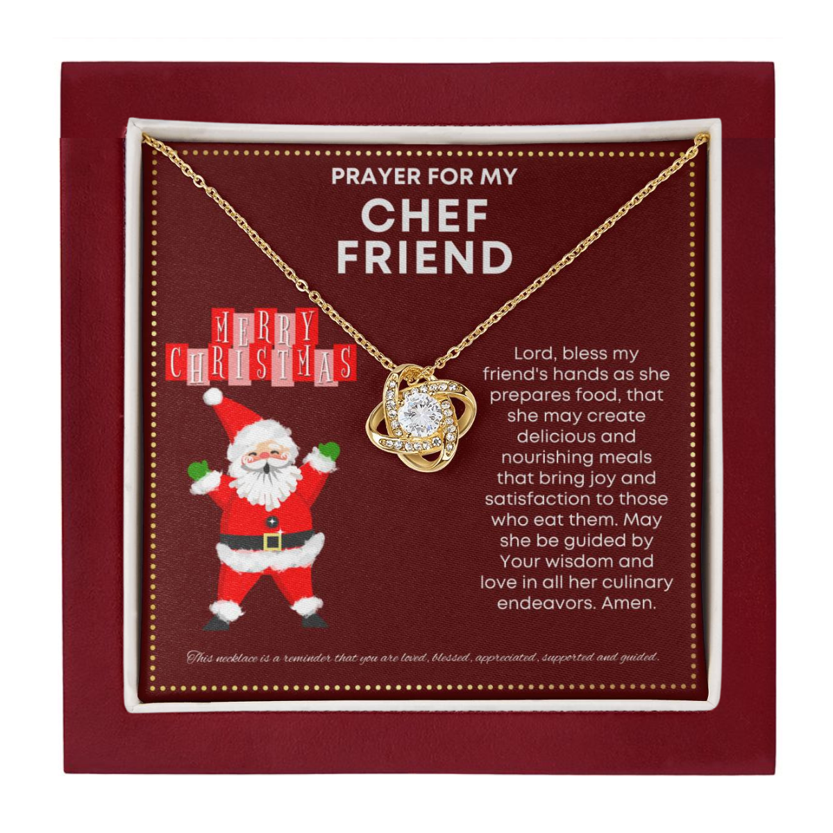 JGF Jewelry Gifts for Family Prayer For My Female Chef Friend
