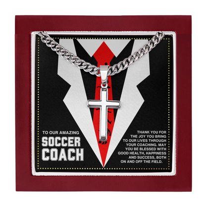 JGF Jewelry Gifts for Family Soccer Coach Cross Necklace