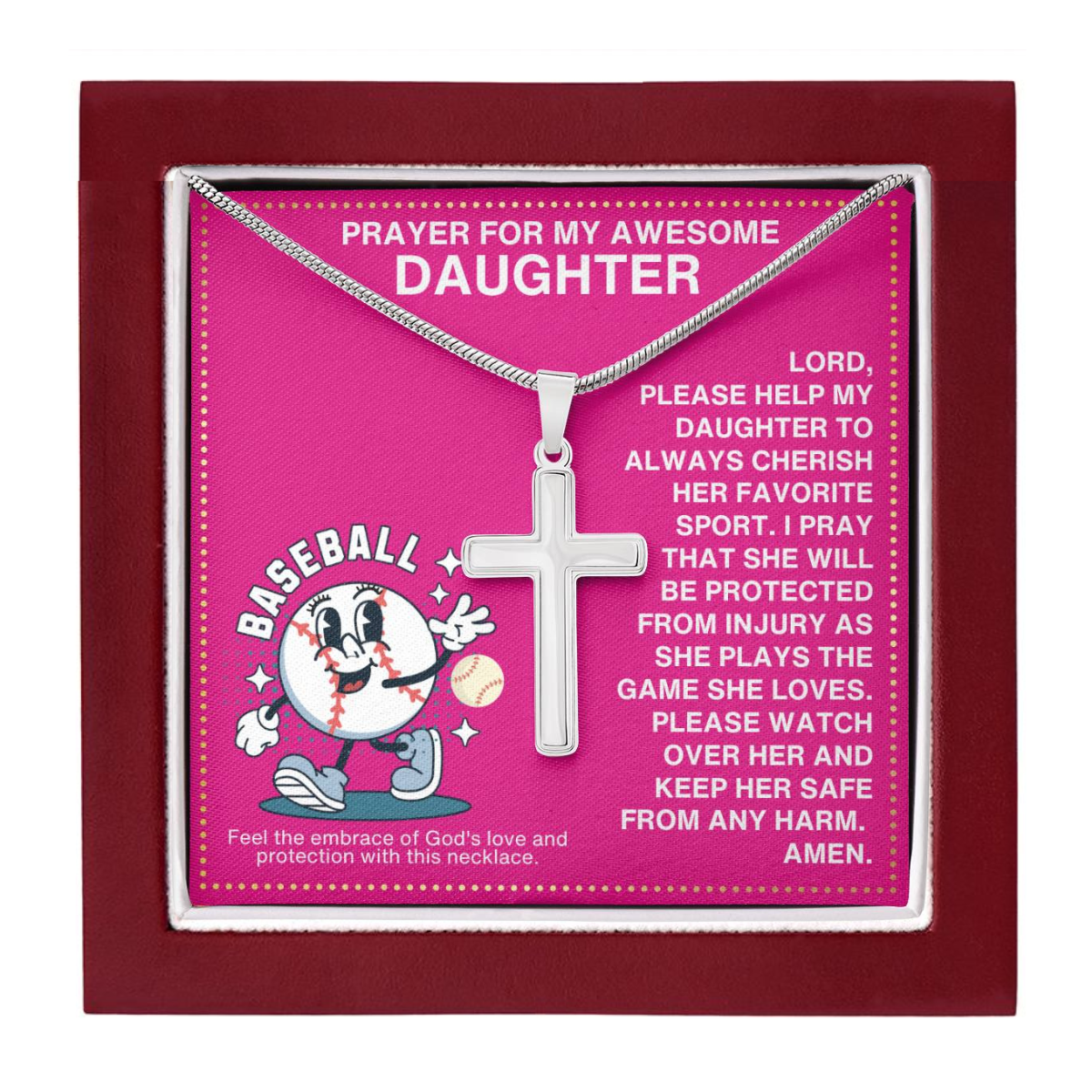 JGF Jewelry Gifts for Family Basketball Necklaces Cross For Girls