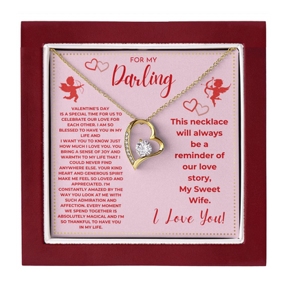 JGF Jewelry Gifts for Family To My Beautiful Wife Heart Necklace
