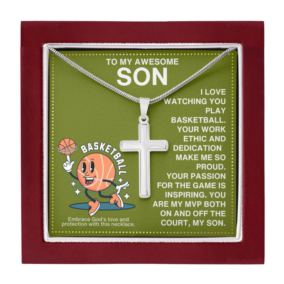 JGF Jewelry Gifts for Family Basketball Necklace For Boys