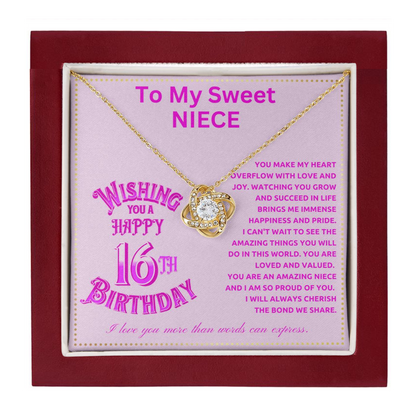 JGF Jewelry Gifts for Family Happy 16th Birthday Card For Niece From Aunt