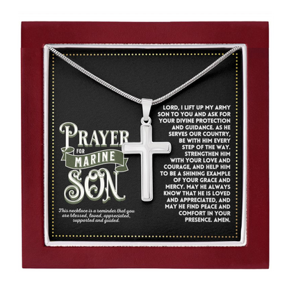 JGF Jewelry Gifts for Family I Love My Marine Necklace My Son Is A US Marine Prayer