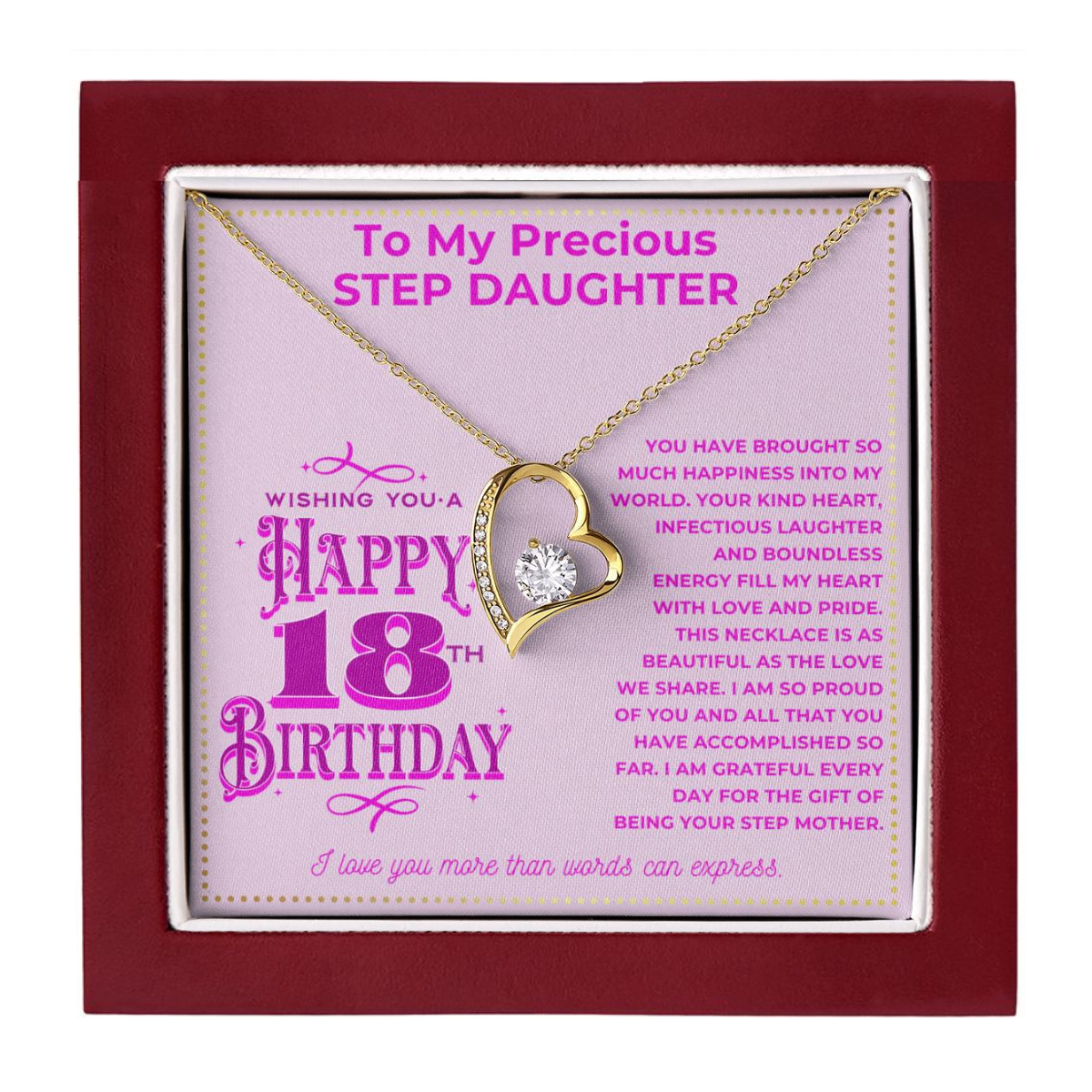 JGF Jewelry Gifts for Family Birthday 18 Year Old Girl Step Daughter