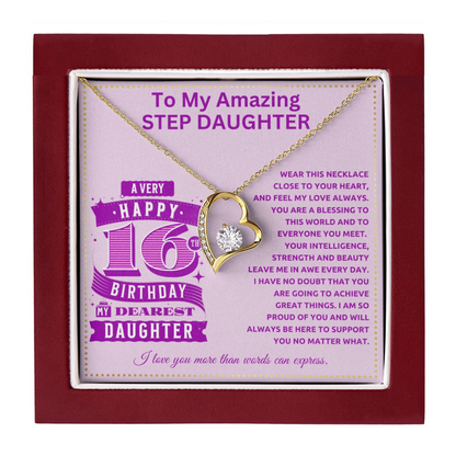 JGF Jewelry Gifts for Family Sweet 16 Birthday Card For Stepdaughter