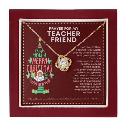 JGF Jewelry Gifts for Family I Love My Teacher Friend Christmas Prayer For You