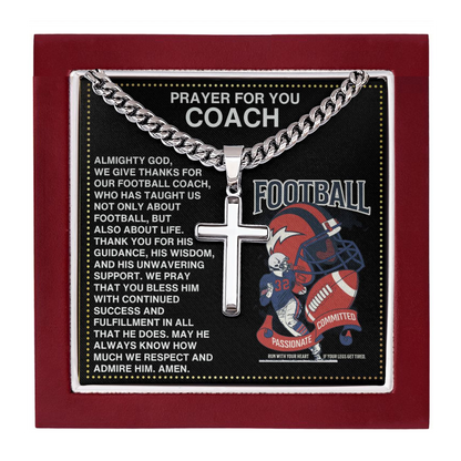 JGF Jewelry Gifts for Family Football Prayer Thank You Coach Card