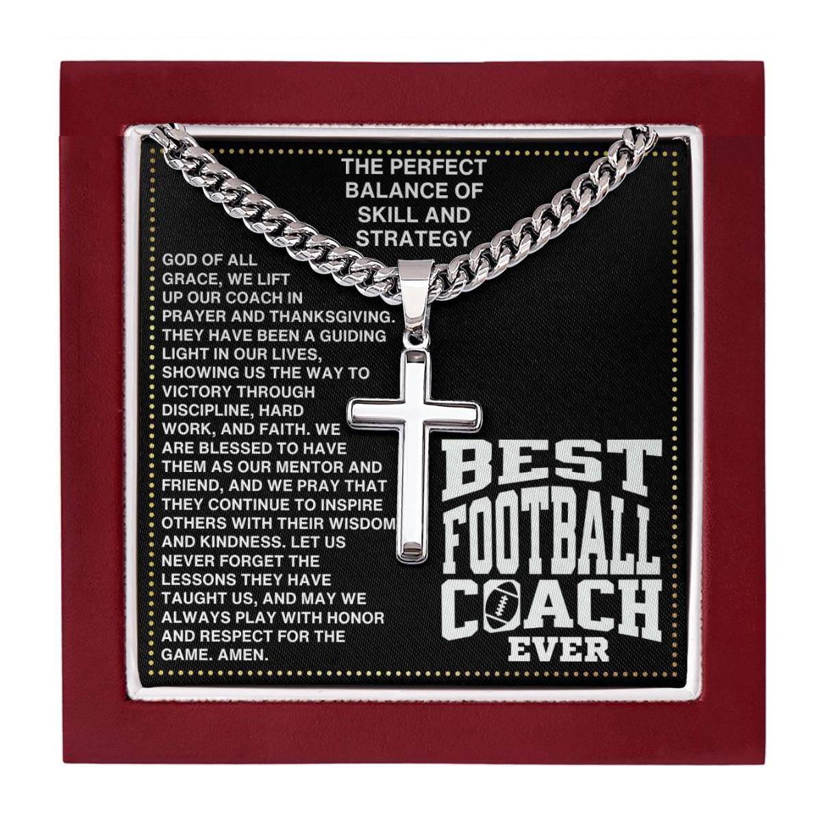 JGF Jewelry Gifts for Family Coach Football Necklace For Boys