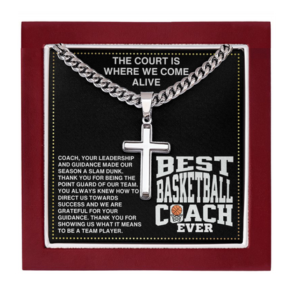 JGF Jewelry Gifts for Family Assistant Coach Basketball Necklace For Boys