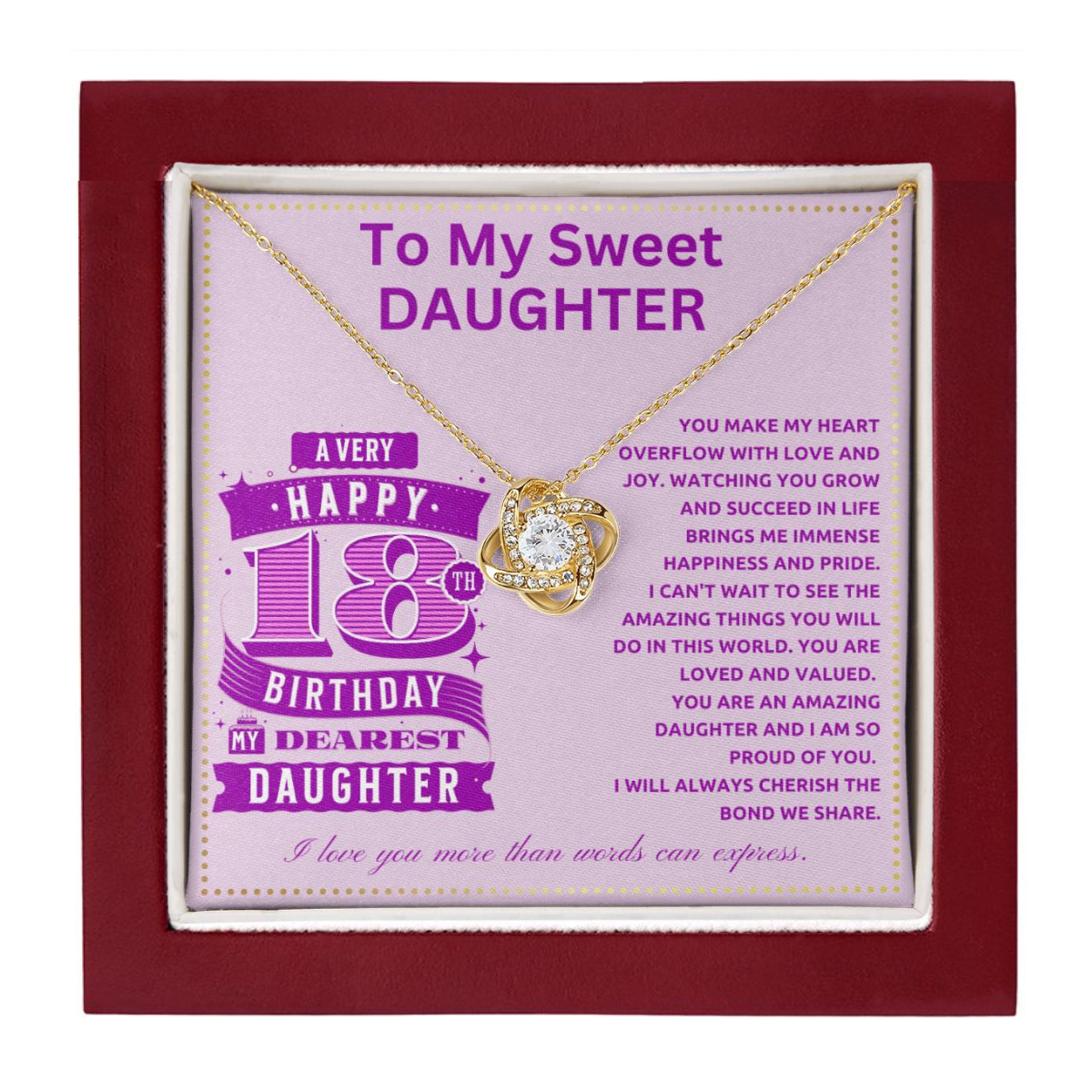 JGF Jewelry Gifts for Family Sterling Silver Necklace For Daughter 18th Birthday