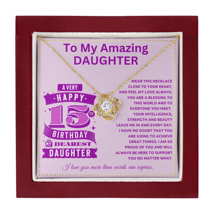 JGF Jewelry Gifts for Family To My Amazing Daughter Necklace 15th Birthday