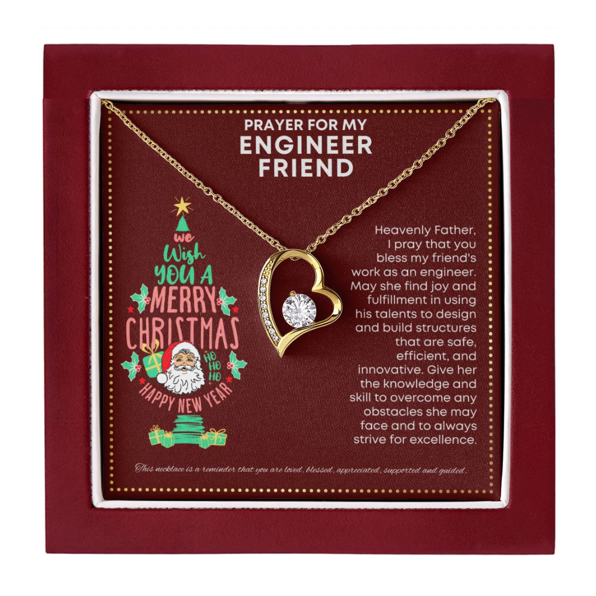 JGF Jewelry Gifts for Family Engineer Gifts For Adults Friend Simple Heart Necklace