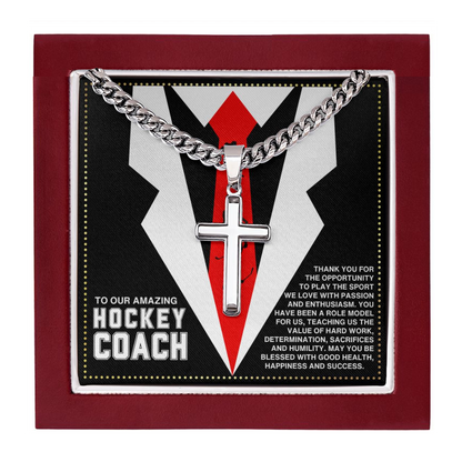 JGF Jewelry Gifts for Family Hockey Coach Necklace For Men
