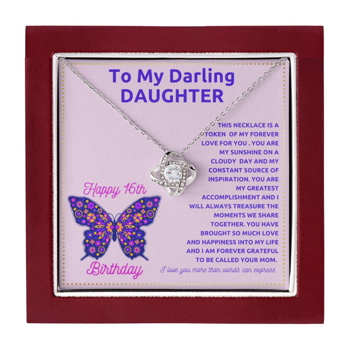 JGF Jewelry Gifts for Family 16th Birthday Card For Daughter From Mom And Dad