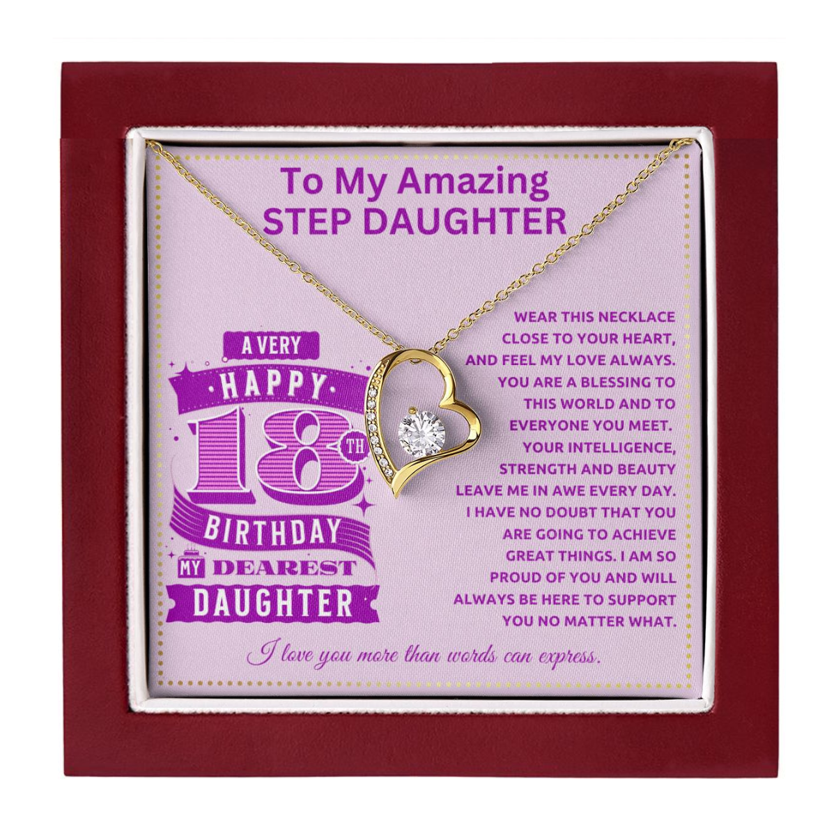 JGF Jewelry Gifts for Family 18th Birthday Gifts for Step Daughter Adult