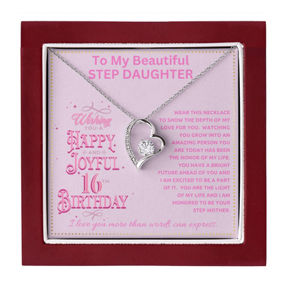 JGF Jewelry Gifts for Family Happy Birthday Step Daughter Card From StepMom