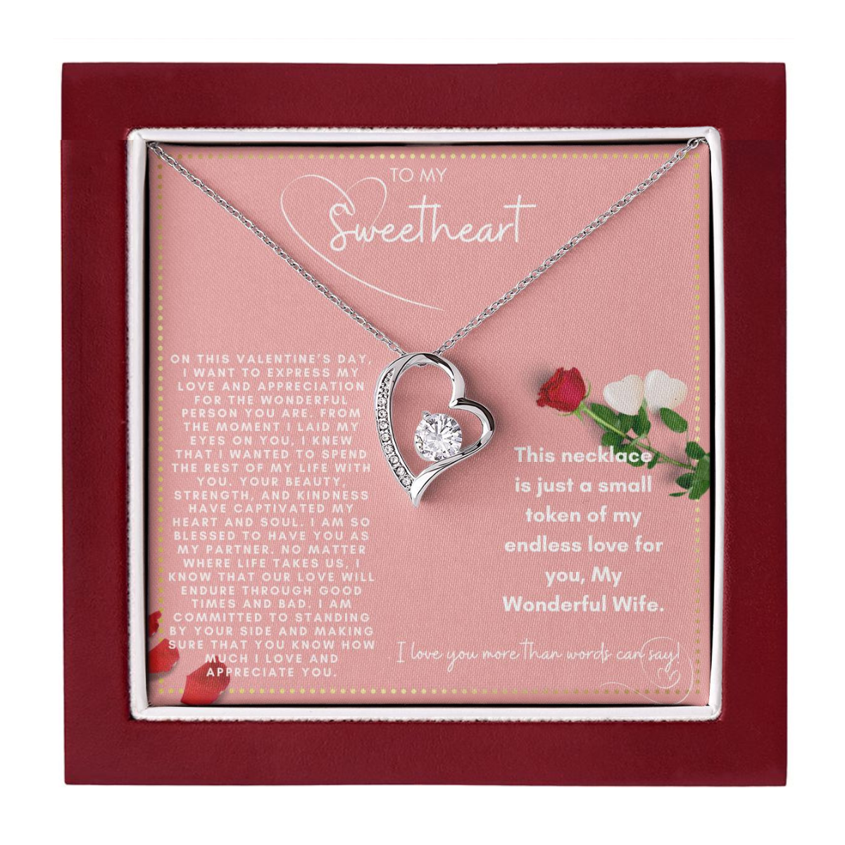 JGF Jewelry Gifts for Family Happy Valentine To My Wife Necklace From Husband