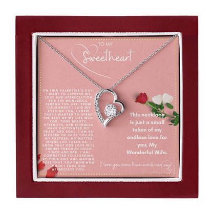 JGF Jewelry Gifts for Family Happy Valentine To My Wife Necklace From Husband