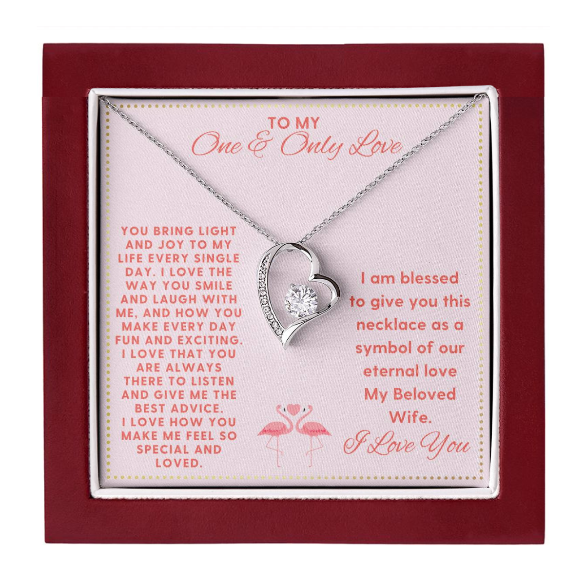 JGF Jewelry Gifts for Family My Beloved Wife Memory Necklace