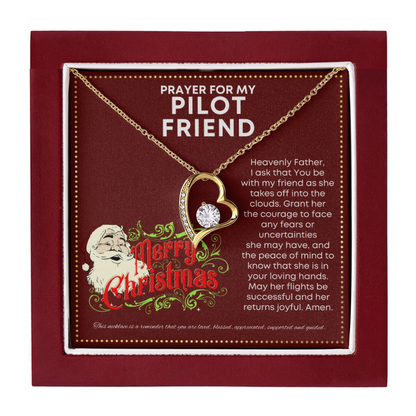 JGF Jewelry Gifts for Family Helicopter Pilot Gifts For Women Cute Heart Necklace