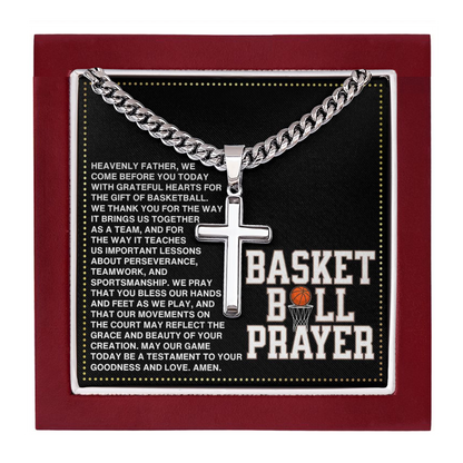 JGF Jewelry Gifts for Family Basketball Cross Necklace Prayer