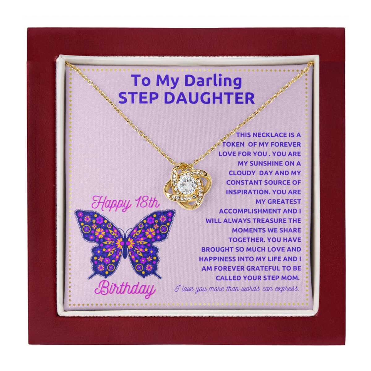 JGF Jewelry Gifts for Family Birthday Debutante Gifts For Girls Step Daughter Turning 18