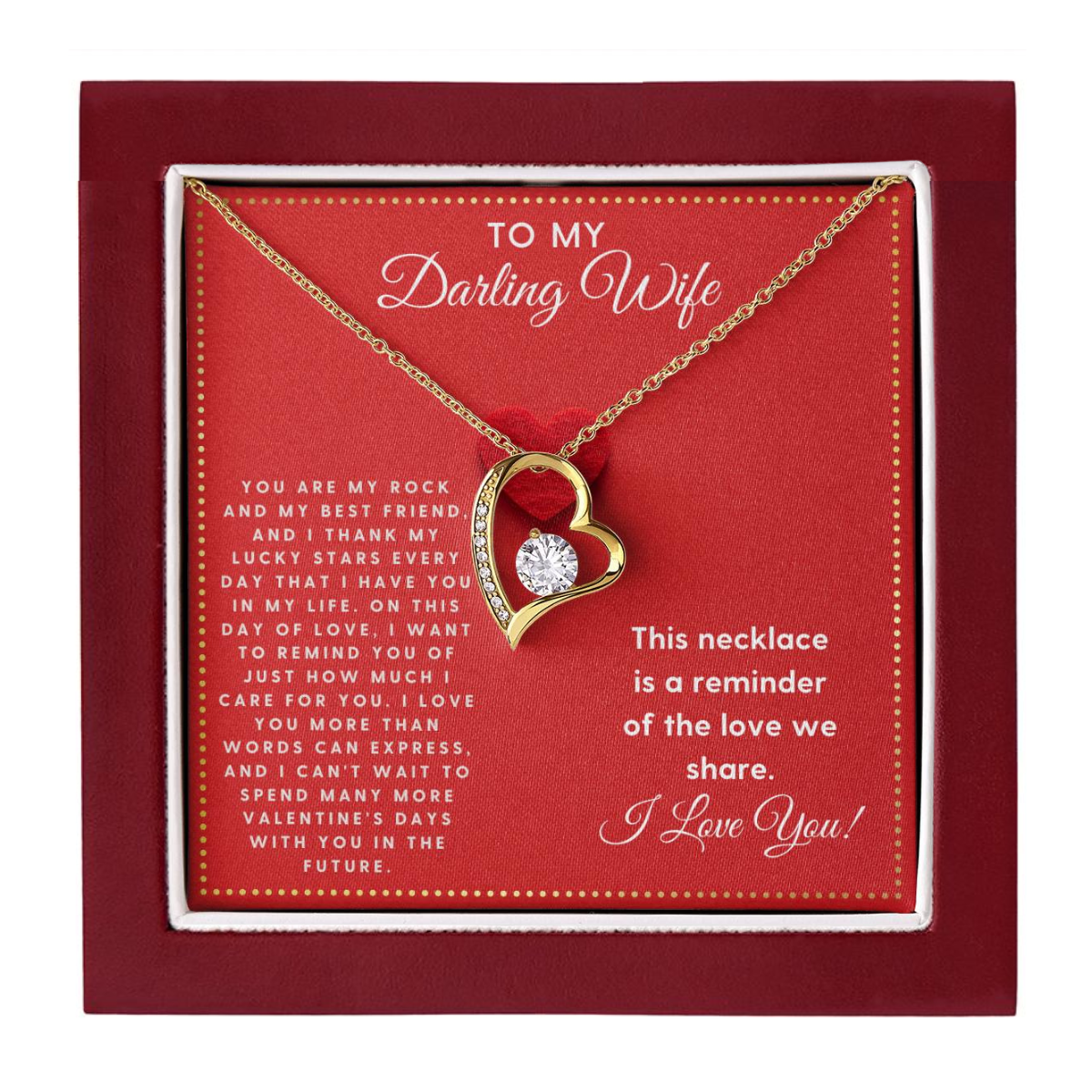 JGF Jewelry Gifts for Family To My Darling Wife Necklace for Valentine's Day