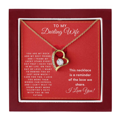 JGF Jewelry Gifts for Family To My Darling Wife Necklace for Valentine's Day