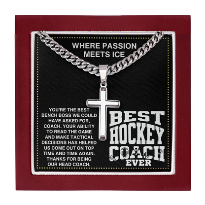 JGF Jewelry Gifts for Family Thank You Coach Ice Hockey Necklace