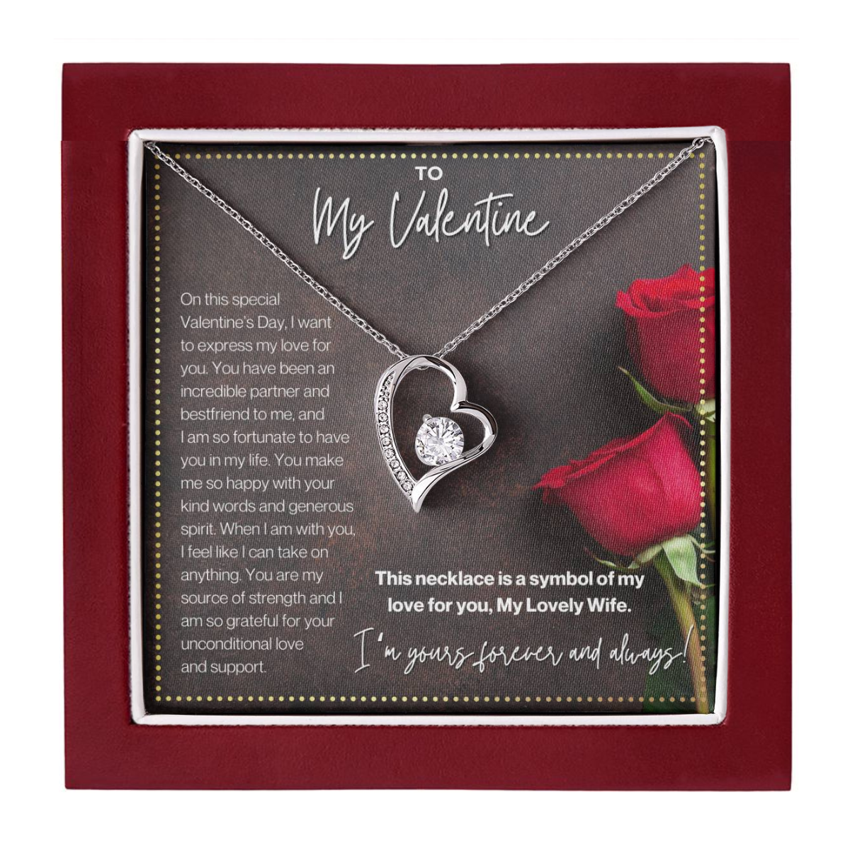 JGF Jewelry Gifts for Family Wife Valentines Card From Husband