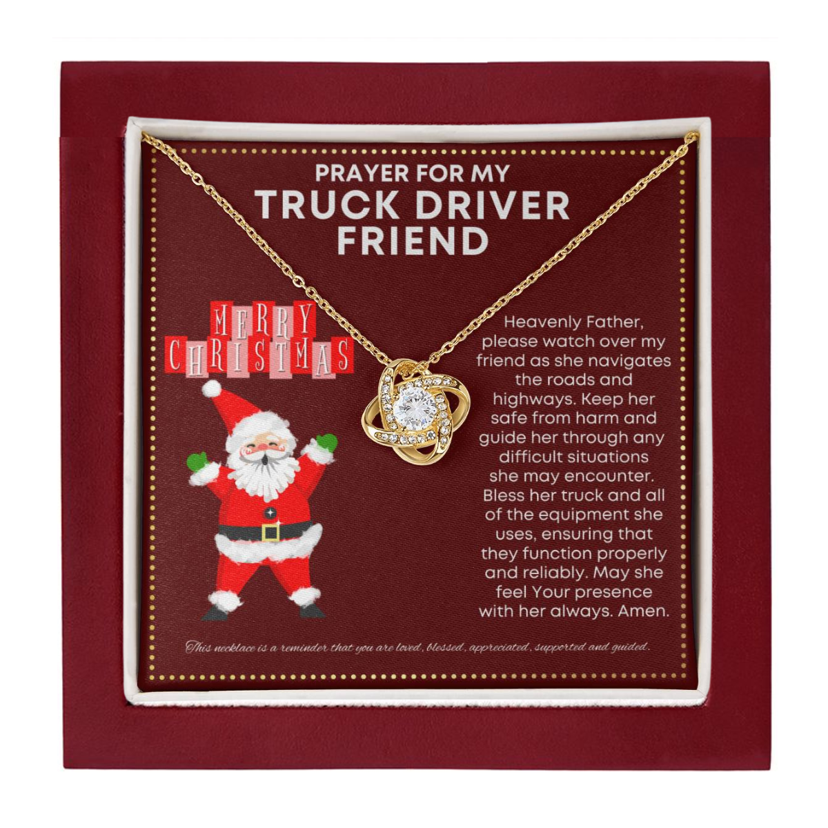 JGF Jewelry Gifts for Family Prayer For My Truck Driver Friend