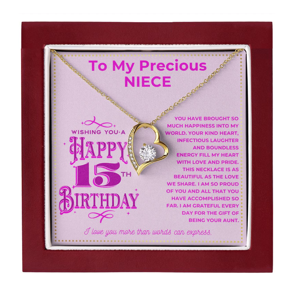 JGF Jewelry Gifts for Family To My Niece Necklace For 18th Birthday From Aunt