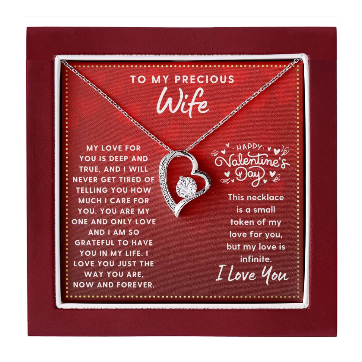 JGF Jewelry Gifts for Family To My Wife - Valentine's Day Forever Love Necklace