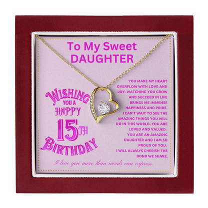 JGF Jewelry Gifts for Family Happy 15th Birthday Card for Daughter For My 15 Year Old Daughter