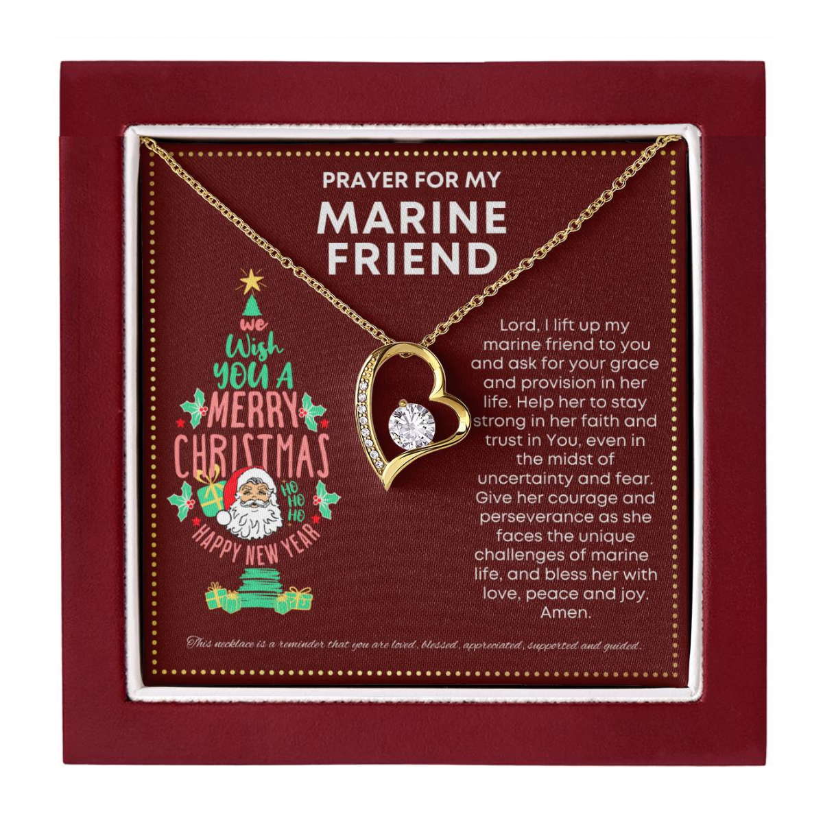 JGF Jewelry Gifts for Family US Marine Corps Gifts For Women Cute Heart Necklace