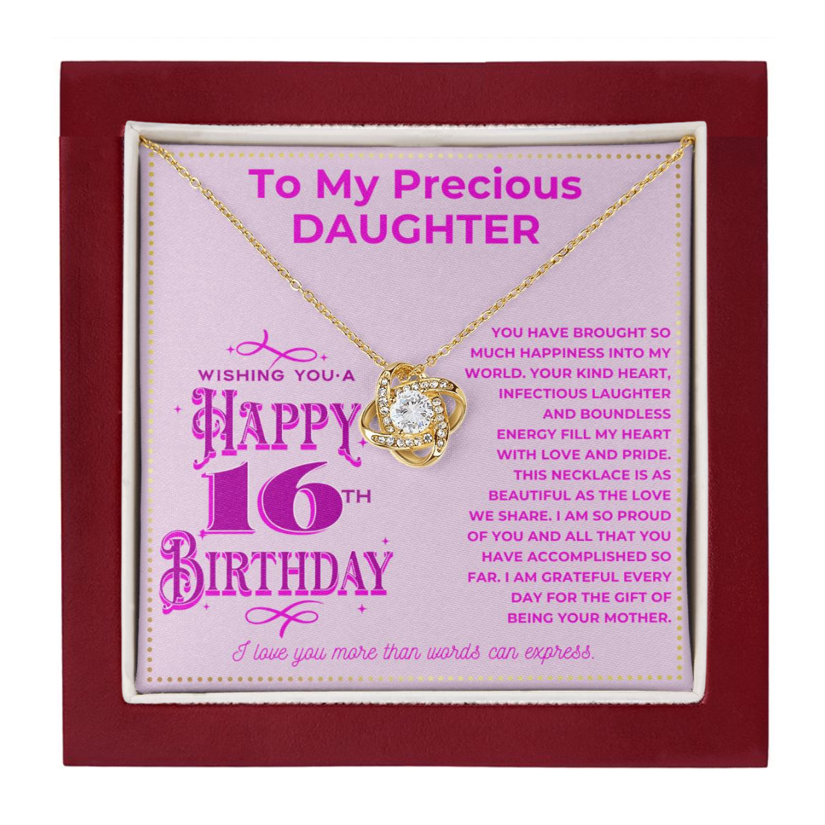 JGF Jewelry Gifts for Family Sweet 16 Birthday Card For Daughter