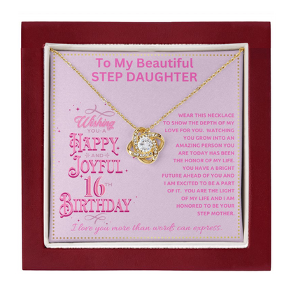 JGF Jewelry Gifts for Family To My Step Daughter 16th Birthday Gift Necklace