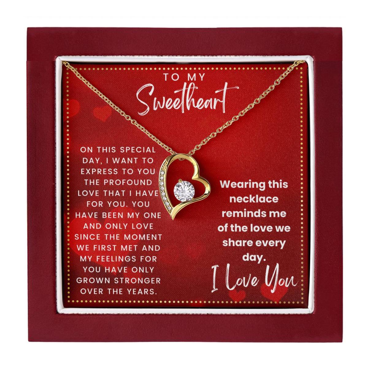 JGF Jewelry Gifts for Family To My Sweetheart Necklace I Love You