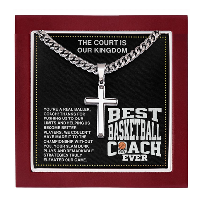 JGF Jewelry Gifts for Family Coach Basketball Necklace For Boys Men