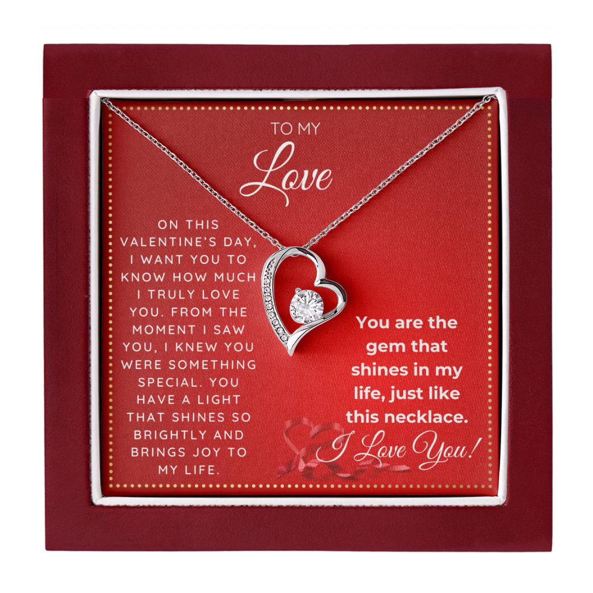JGF Jewelry Gifts for Family Single Heart Necklace To My Love